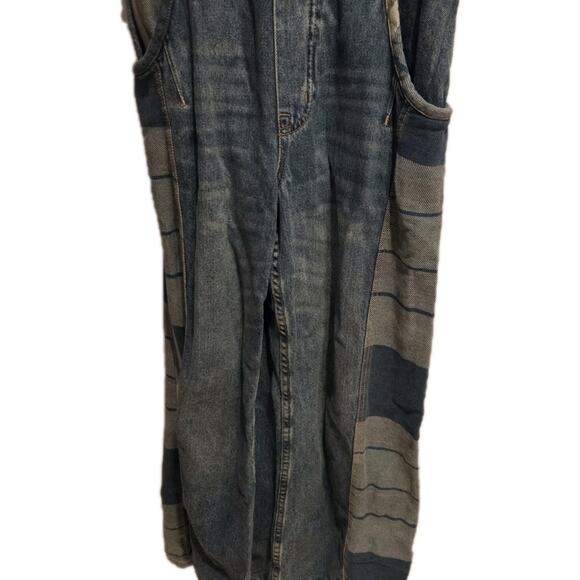 Free People Patchwork Denim Overalls Sz Xsmall - Picture 7 of 8